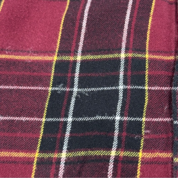 NO BOUNDARIES Plaid Hooded Flannel Shirt Men Size M Long Sleeve Hood Button Up - Picture 8 of 8